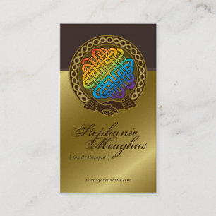 Celtic Rainbow Hand Knot Custom Profile Card Visitekaartje