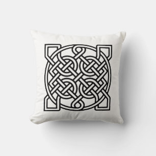 Celtic Sailor's Knot, Black op een witte achtergro Kussen