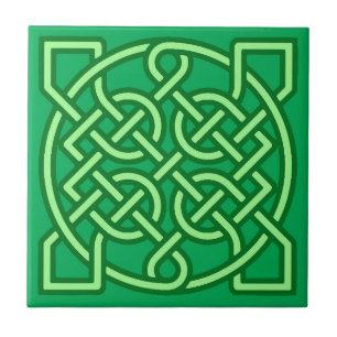 Celtic Sailor's Knot, Emerald and Lime Green Tegeltje