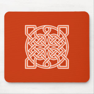 Celtic Sailor's Knot, Mandarin Oranje en White M Muismat