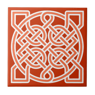 Celtic Sailor's Knot, Mandarin Oranje en White Tegeltje