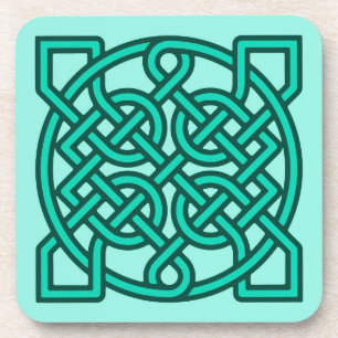Celtic Sailor's Knot, Turquoise, Aqua en Blauwgroe Bier Onderzetter