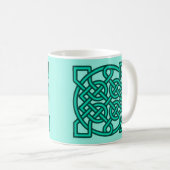 Celtic Sailor's Knot, Turquoise, Aqua en Blauwgroe Koffiemok (Voorkant rechts)
