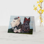 Celtic Scottish Terriers Kaart (Gele Bloem)