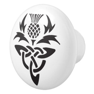 Celtic Scottish Thistle Tribal Keramische Knop
