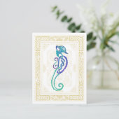 Celtic Seahorse Briefkaart (Staand voorkant)