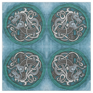 Celtic Seahorse Pattern Stof