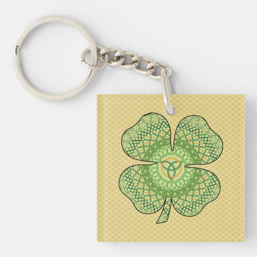 Celtic Shamrock AcrylSleutelhanger Sleutelhanger (Voorkant)