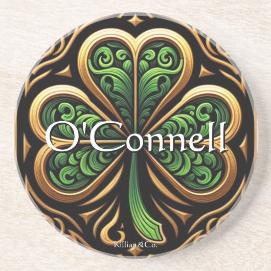Celtic Shamrock Coaster Zandsteen Onderzetter (Voorkant)