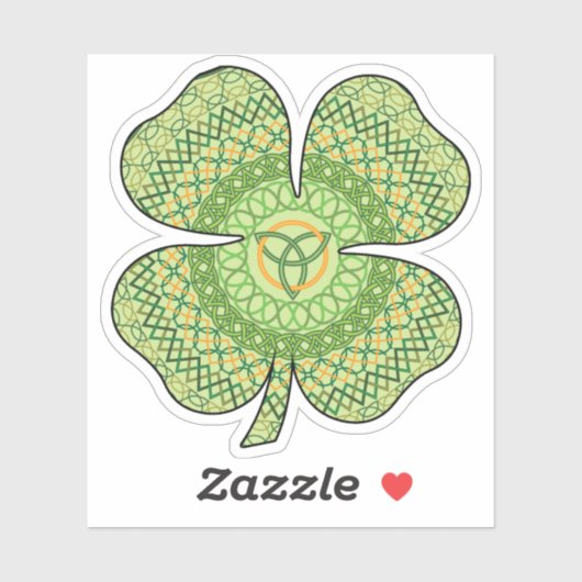 Celtic Shamrock Contour Sticker (Vel)