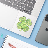 Celtic Shamrock Contour Sticker (Laptop met iPhone)