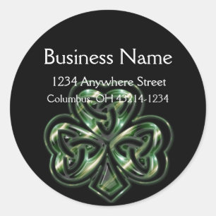 Celtic Shamrock Design 2 ronde Adresetiketten Ronde Sticker