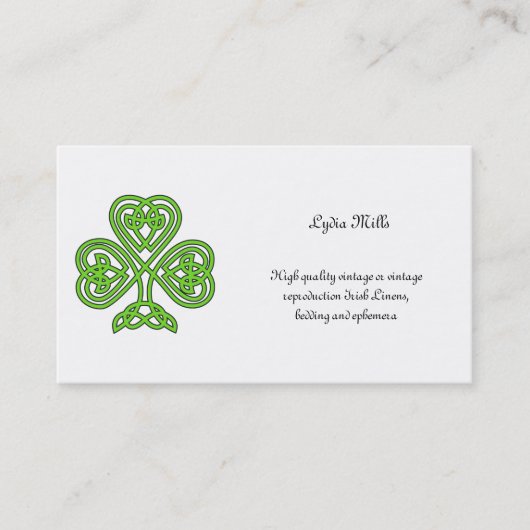 Celtic Shamrock Design Visitekaartje (Voorkant)