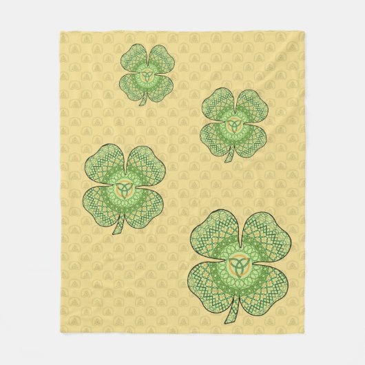 Celtic Shamrock Fleece Blanket Deken (Voorkant)