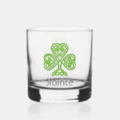 Celtic Shamrock Green Irish Clover Drinkware Set Whisky Glas (Voorkant)