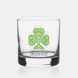 Celtic Shamrock Green Irish Clover Drinkware Set Whisky Glas