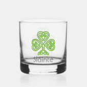 Celtic Shamrock Green Irish Clover Drinkware Set Whisky Glas (Achterkant)