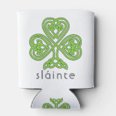 Celtic Shamrock Green Slainte St. Patrick's Day Blikjeskoeler (Achterkant)