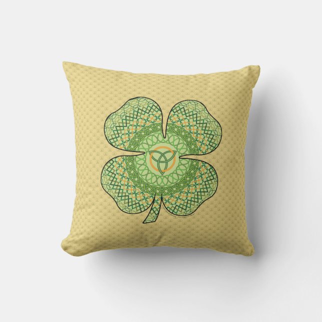 Celtic Shamrock Pillow Kussen (Voorkant)