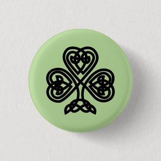 Celtic Shamrock Ronde Button 3,2 Cm (Voorkant)