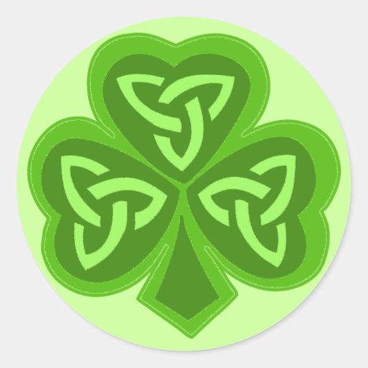Celtic Shamrock Saint Patrick's Day Ronde Sticker (Voorkant)
