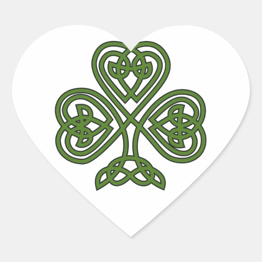 Celtic Shamrock - St Patricks Day Hart Sticker (Voorkant)