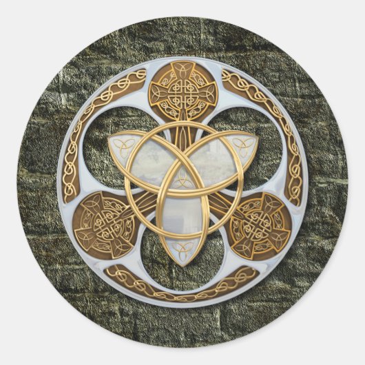 Celtic Shield Ronde Sticker (Voorkant)