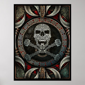 Celtic Skull & Crossbones Mandala Poster (18x24 in