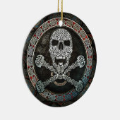 Celtic Skull & Crossbones Pendant/Ornament Keramisch Ornament (Rechts)