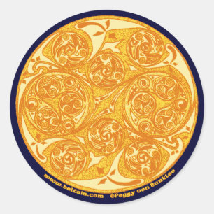 Celtic Spiral Art Stickers, Mandala Design #2 Ronde Sticker