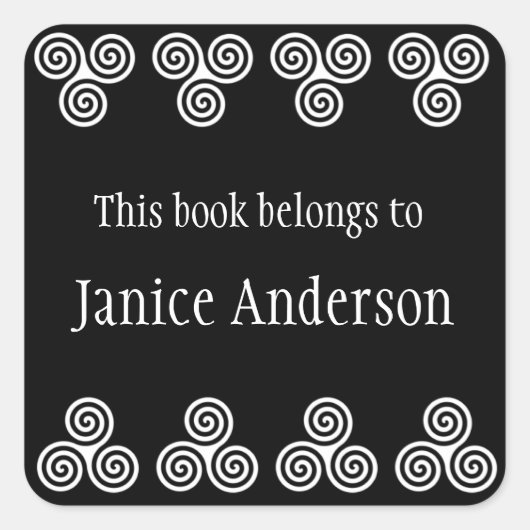 Celtic Spirals Design Bookplate Sticker (Voorkant)