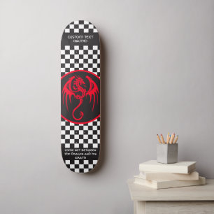 Celtic Style Dragon & Quote Skateboard