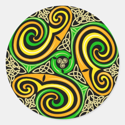 Celtic Style Round Sticker (Voorkant)