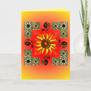 Celtic Sun Mandala Blank Card Kaart