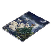 Celtic Swans Moonlit Lake Night Fantasy Art Notitieboek (Linkerzijde)