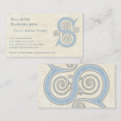 Celtic Swirls Elegant Abstract Letter S Pattern Visitekaartje (Voorkant / Achterkant)