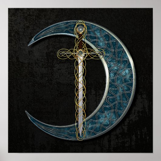 Celtic Sword and Moon Poster (Voorkant)