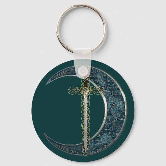 Celtic Sword and Moon Sleutelhanger (Voorkant)