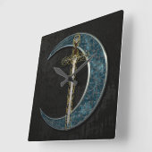 Celtic Sword and Moon Vierkante Klok (Hoek)