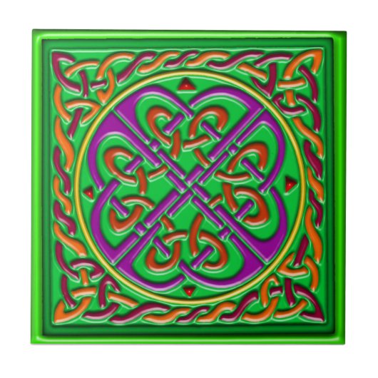 Celtic tile green tegeltje (Voorkant)