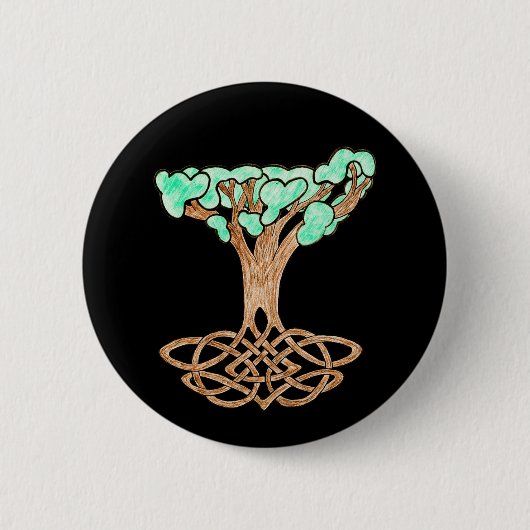 Celtic Tree Button-Pin Ronde Button 5,7 Cm (Voorkant)