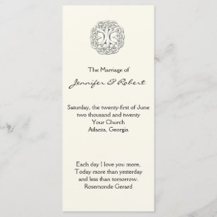 Celtic Tree of Life Trouwprogramma Programma