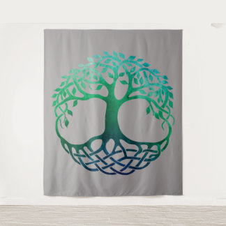 Celtic Tree of Life Waterverf Wandkleed