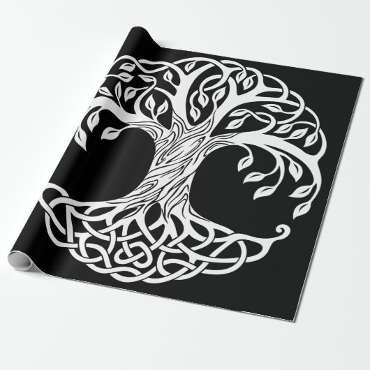 celtic tree wrapping paper cadeaupapier (Uitgerold)
