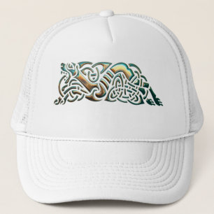 Celtic Tribal Blauwgroen & Gold Trucker Pet