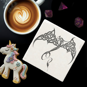 Celtic Tribal Dragon Stenen Onderzetter