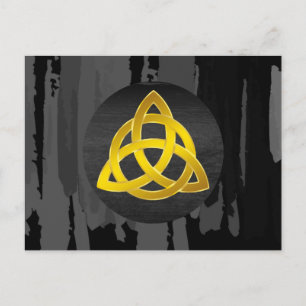 Celtic Trinity Knot Black Waterverf Gold Briefkaart