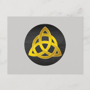 Celtic Trinity Knot Black Waterverf Gold Briefkaart