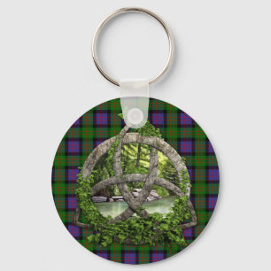 Celtic Trinity Knot en Clan MacDonald Tartan Sleutelhanger