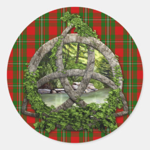 Celtic Trinity Knot en Clan MacGregor Tartan Ronde Sticker